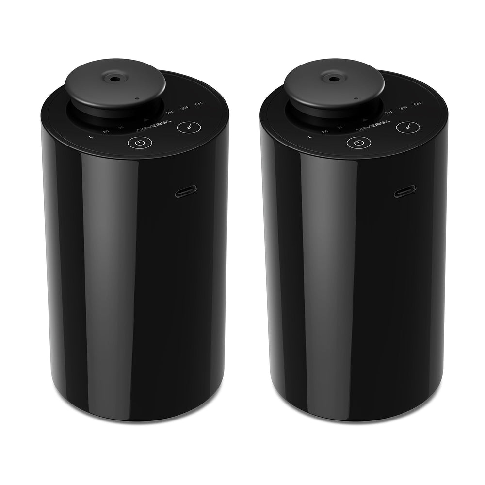 Airversa waterless diffuser in car cup holder delivering steady fragrance on the go.