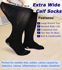 Aisesine knee-high diabetic socks with mesh top for moisture-wicking comfort.
