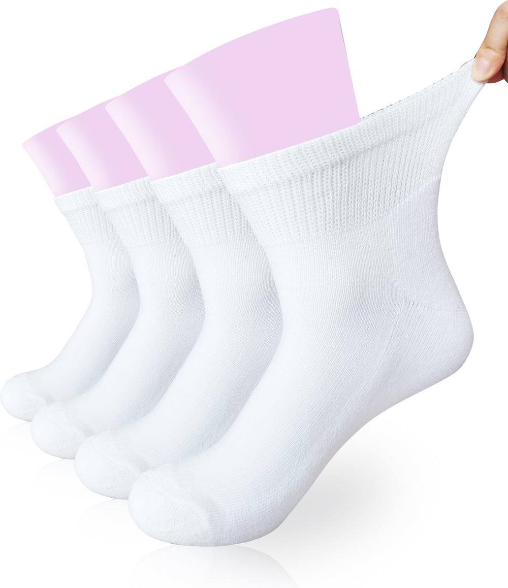 Aisesine women's diabetic quarter socks top view with non-binding fit for swollen ankles