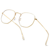 Aisswzber hexagonal blue light blocking glasses – front view for screen-time relief