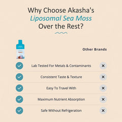 Akasha Superfoods liposomal seamoss pouches for mess-free, on-the-go use