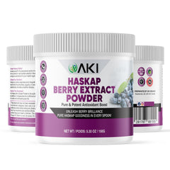 Dried haskap berries used for AKI extract, rich in vitamin C and polyphenols