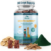 Akros Growth Gummies Raspberry-Watermelon Bears for kids; tasty bone support for growing bodies.