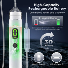 Akvsops suction levels image highlights three adjustable settings for customized cleaning.