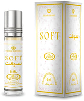 Al-Rehab Soft Roll-On bottle, compact 6ml design for on-the-go fragrance refresh.