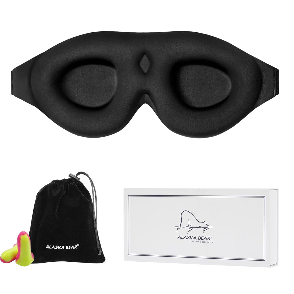 ALASKA BEAR Sleep Mask with 3D eye cups supports natural blinking and eye protection
