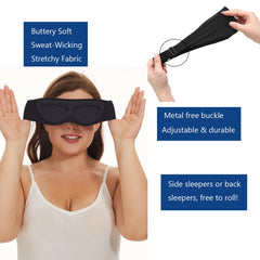 ALASKA BEAR Sleep Mask with non-metal adjusters reduces ear irritation.