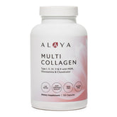 Alaya Naturals hydrolyzed multi collagen capsules bottle for daily skin and joint support