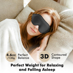 Albatross Health New England eye mask with nose cutout blocks light for better rest.