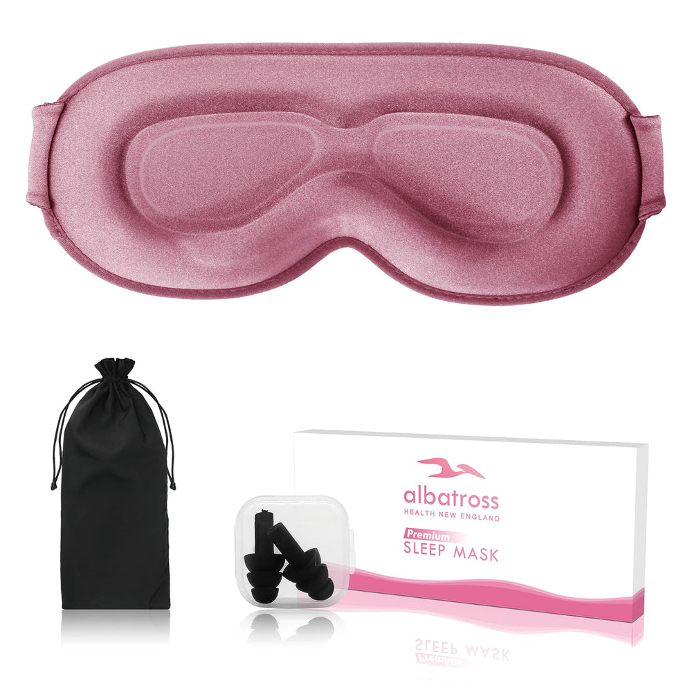 Albatross Health New England sleep eye mask with 3D contours blocks light for side sleepers