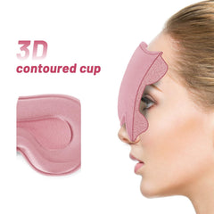 Albatross Health New England pink 3D mask with nose cutout reduces light gaps.