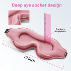 Albatross Health New England pink 3D sleep mask with adjustable strap secure fit.