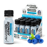 Alcohol Armor Recovery Shot 12-pack bottles lineup for post-night hydration