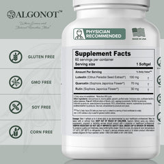 Algonot NeuroProtek bottle-side showing easy dosage guidance.