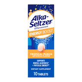 Alka-Seltzer Energy Boost tablet dissolving in water for quick energy lift