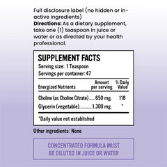 Alkaline for Life choline citrate liquid pour suggests easy daily use.