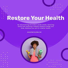 AlkaZone graphic highlighting 79 chelated minerals for hydration support.