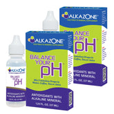 Alkazone Balance water bottle showing alkaline pH boost for hydration