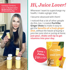 All About Juicing ginger-turmeric shot poured into water for quick, mess-free prep