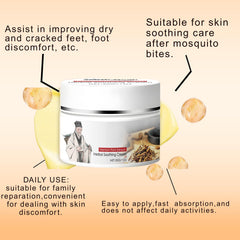 All-Natural Herbal Soothing Cream being applied to dry skin on wrist