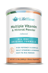 ALL ONE Original Formula powder tub close-up showing 8g protein per serving for daily nutrition.