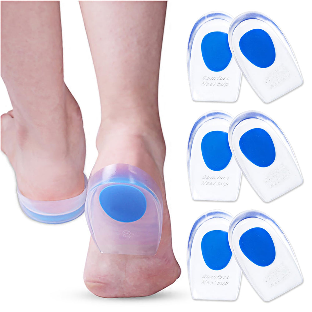 All One Tech 3-pair gel heel cups set offers daily plantar support.