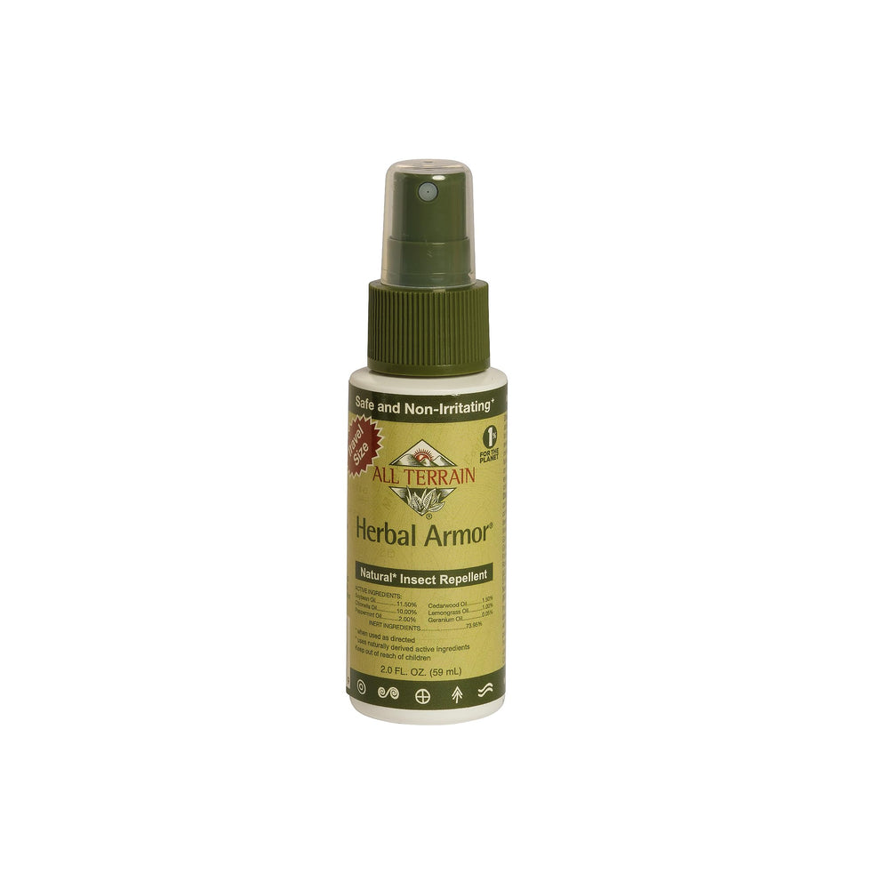 All Terrain Herbal Armor spray bottle front view for outdoor protection.