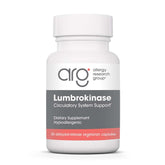 ARG Lumbrokinase bottle front emphasizing circulatory support for healthy blood flow