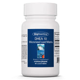 Allergy Research Group DHEA 10mg tablet shown with micronized formula for better absorption.