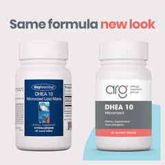 Allergy Research Group DHEA scored tablet designed for easy daily dosing.