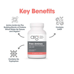 Allergy Research Group Free Aminos bottle on table for daily wellness routine