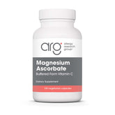 Allergy Research Group magnesium-ascorbate bottle with capsules for gentle vitamin C support.