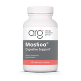 Allergy Research Group Mastica capsules bottle shown, supports daily digestive wellness with premium Chios Mastiha