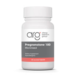 Allergy Research Group Pregnenolone 100mg bottle showcases convenient hormone support.
