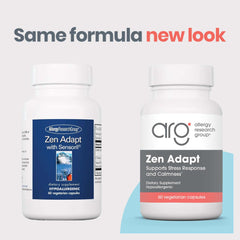 Zen Adapt capsules close-up showing vegetarian capsules for everyday stress support