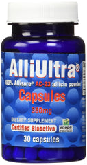 ALLIMAX AlliUltra 360mg bottle front for daily immune support in a vegan formula.