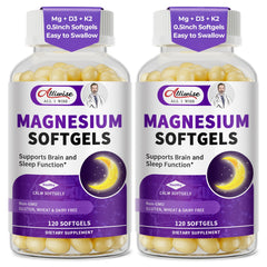 Alliwise magnesium glycinate softgels in a 2-pack bottle for easy daily support