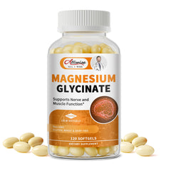 Alliwise magnesium glycinate softgels bottle for easy daily magnesium support.