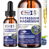 Alliwise potassium magnesium drops bottle front view, vegan, high absorption formula