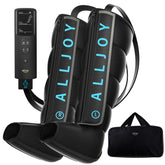 ALLJOY Pro-Grade Leg Massager boot on leg for targeted thigh and calf recovery.