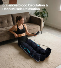 ALLJOY leg massager with nine-level dial for customizable intensity.