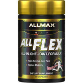 ALLMAX ALLFLEX bottle close-up showing joint-support capsules for daily use