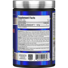 AllMax Beta-Alanine powder scoop and cup show flexible daily dosing.