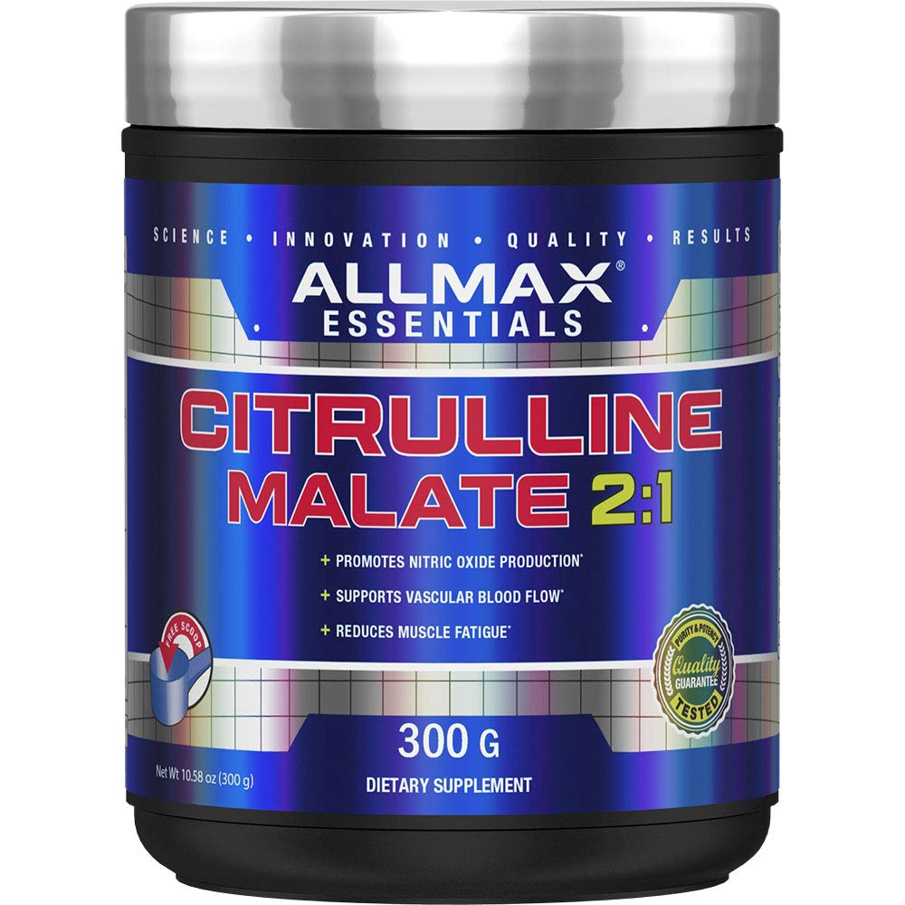 ALLMAX Citrulline Malate bottle front, ready for endurance-focused workouts.