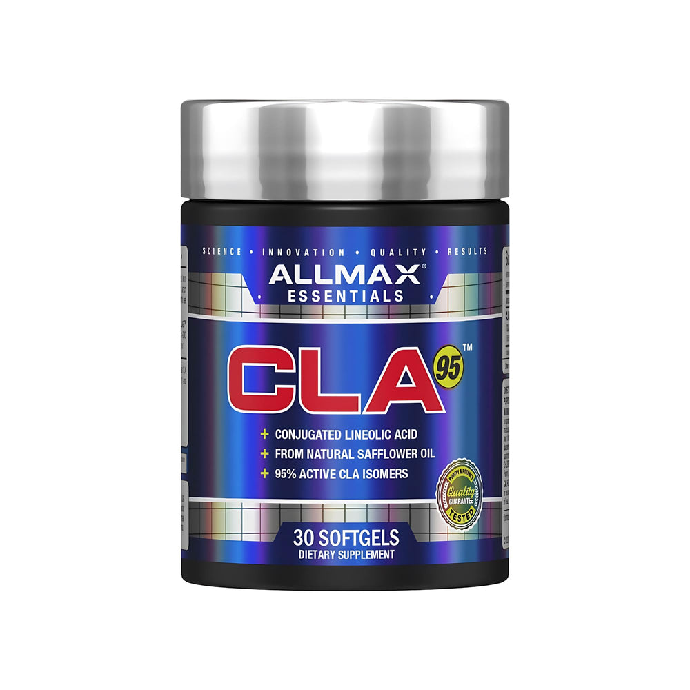 AllMax CLA 95% softgel bottle front view for lean body composition support