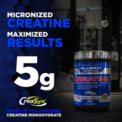 TOP view of ALLMAX Creatine Monohydrate tub for compact packaging