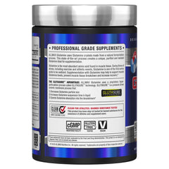 AllMAX L-Glutamine powder scoop showing precise dosing after training