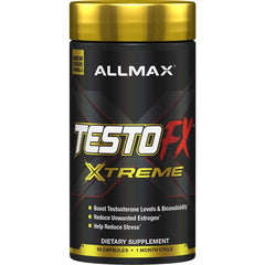 ALLMAX TestOFX capsules on a clean surface highlighting bioavailability boost.