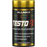 ALLMAX TestOFX bottle front view highlighting energy and vitality support.