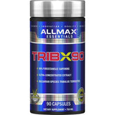 ALLMAX TRIBX90 capsules bottle ready for daily workout routine.